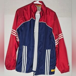 Vintage Adidas 1999 World Cup Jacket Windbreaker FIFA Soccer Red Blue Women L